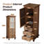Armoire de rangement rustique en bois avec porte à découpes florales et rangement à 3 tiroirs