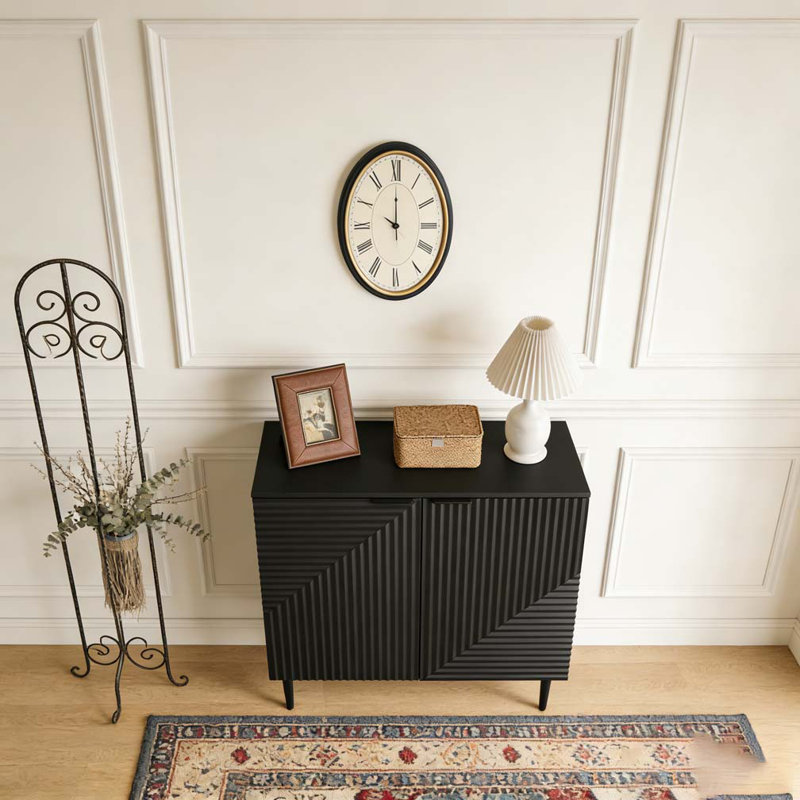 Armoire d'appoint moderne et minimaliste avec tablettes réglables, Noir