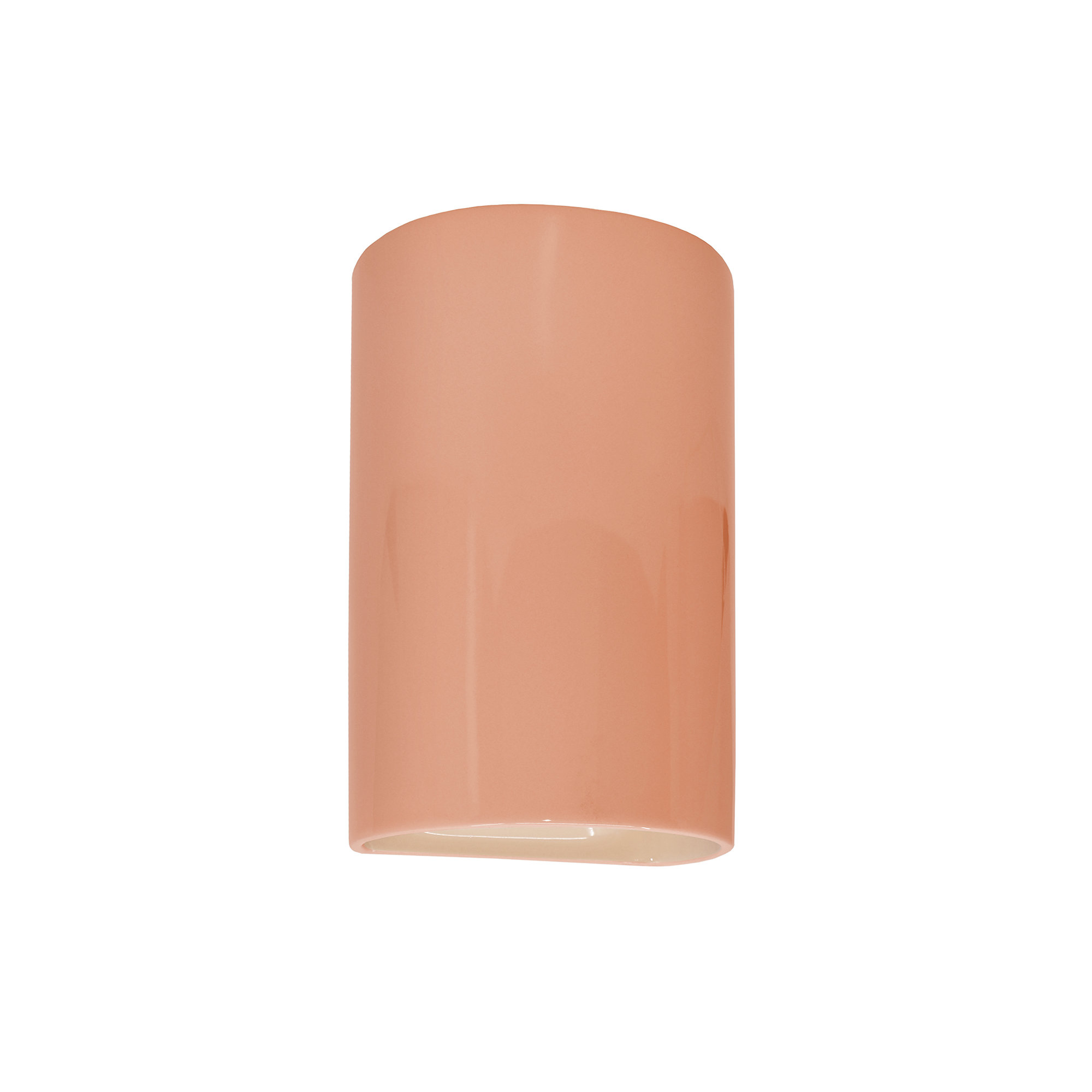 Pacursa Ceramic Dimmable Flush Mounted Sconce, Gloss Blush, 9.5" H x 5.75" W x 4.5" D, Incandescent (Not included)