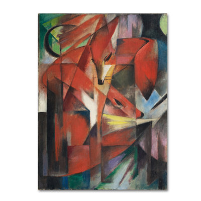 Art mural sur toile tendue - Franz Marc «The Fox 1913», art mural pour salon, chambre à coucher ou bureau - 35 x 47