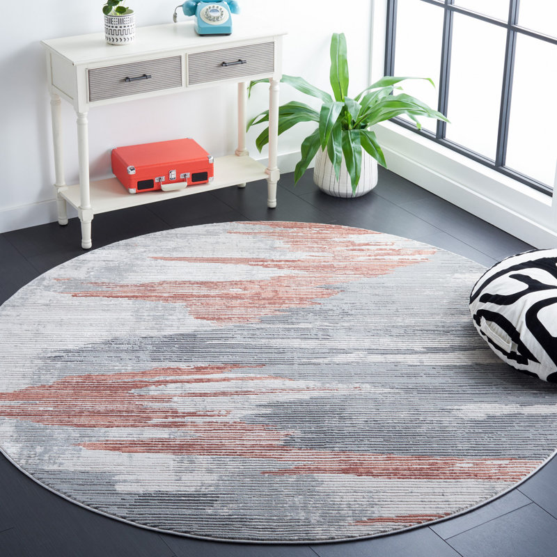 Damionna Performance Abstract Rug, Round 6'7"