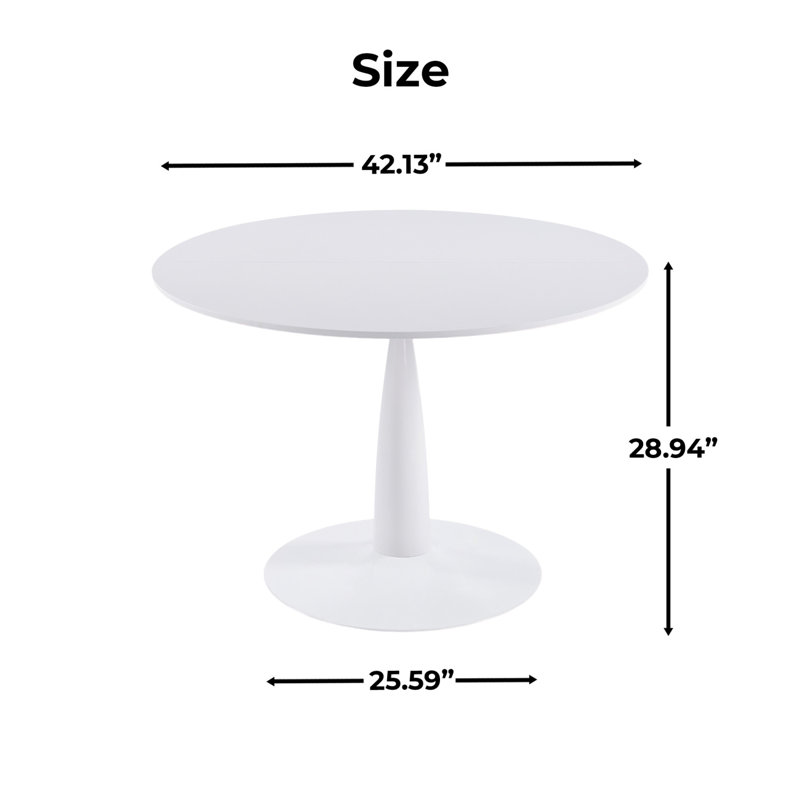 Table de salle à manger ronde avec base en métal Tulip