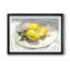 «Lemons On A Plate I», reproduction encadrée de qualité supérieure - prête à être accrochée-684532675-684532673
