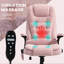 Fauteuil de bureau inclinable, chauffant et chauffant, en velours rose, avec siège réglable et massage, rose