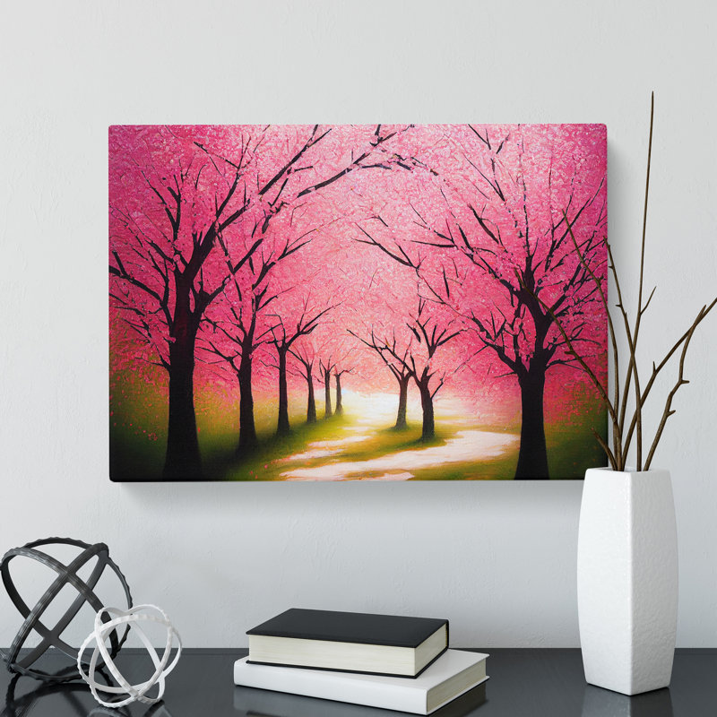 Flourishing Cherry Blossom Trees - Wrapped Canvas, 50cm H x 76cm W x 3cm D