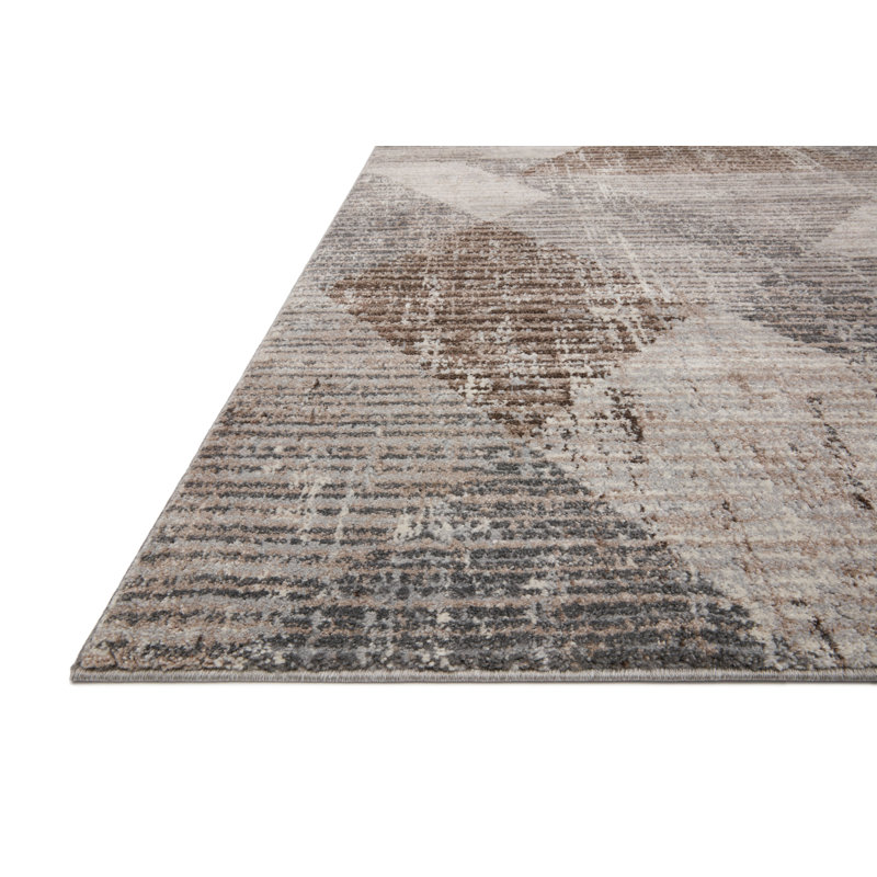 Sidwell Geometric Brown/Gray Area Rug, Rectangle 7'10" x 10'6"