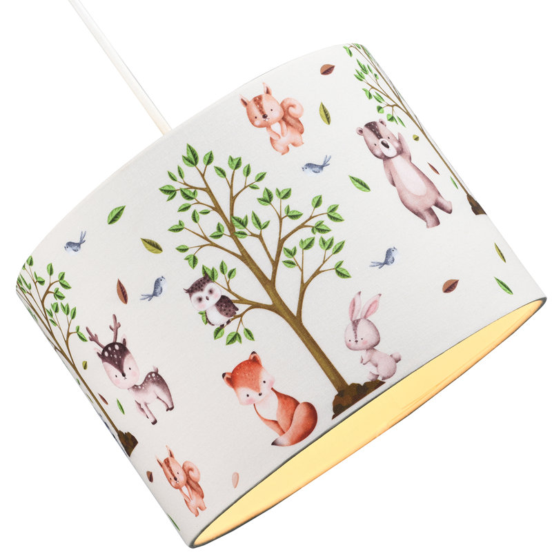 18cm H Cotton Blend Drum Lamp Shade ( Screw On ) in White