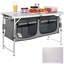 Table de camping, table de camping pliante à montage rapide avec sac de transport, 3 hauteurs réglables, table de camping en panneau de fibres à densité moyenne, idéale pour les pique-niques en plein air, les barbecues, le camping et les voyages en véhicule récréatif