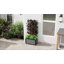 Lit de jardin surélevé en bois, jardinière avec treillis et coins en métal, portable sur roulettes pour patio, cour arrière, terrasse, brun