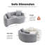 Causeuse S-Curve en chenille, double profondeur, sans assemblage, compacte pour les petits espaces-128965971