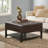 SQUARE OTTOMAN WITH STORAGE AND BOTTOM RACK