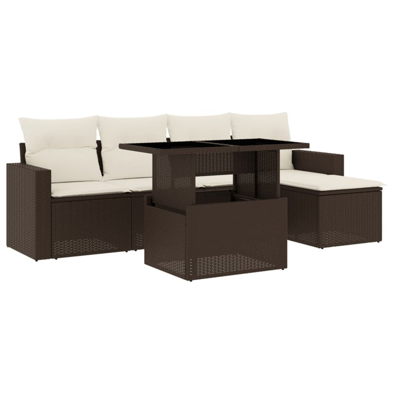 Ensemble de canapé de jardin Vidaxl - brun