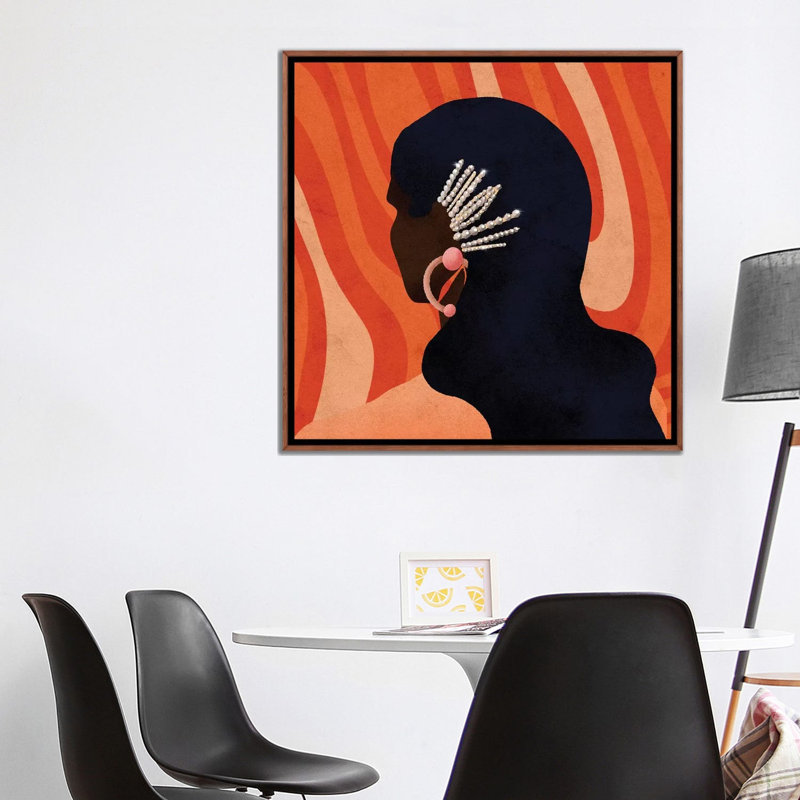 Eva par Reyna Noriega - impression d'art graphique, Toile classique avec cadre brun, H 37 po x l 37 po x P 1,5 po