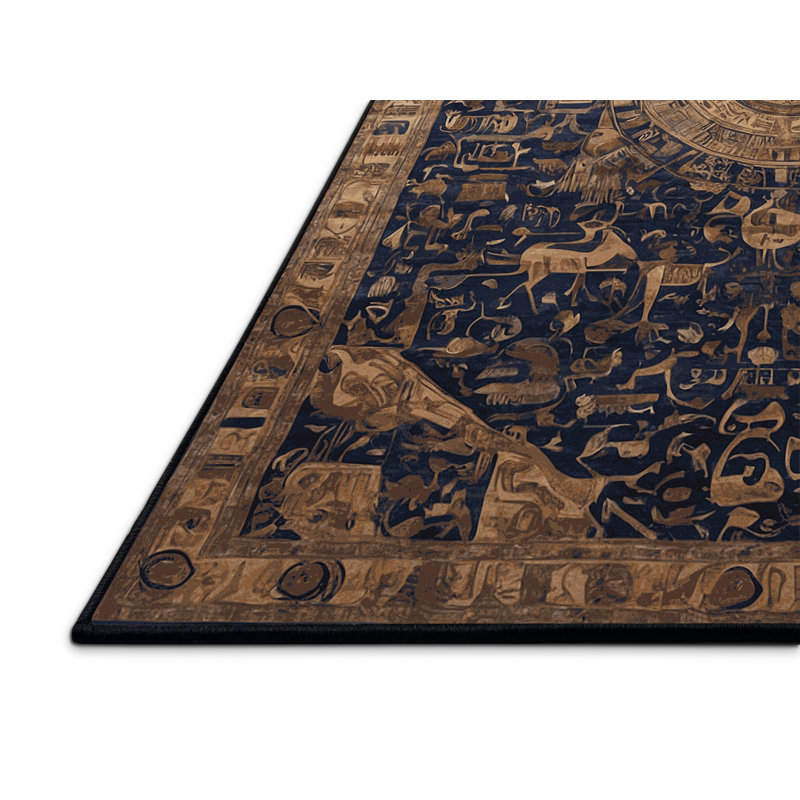Tapis brun soyeux et moelleux, Rond 6 pi