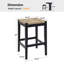Tabouret de bar de style ferme en bois massif avec siège en corde tissé à la main-962370177