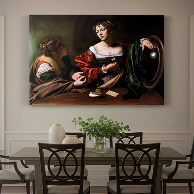 Martha and Mary Magdalene-Caravaggio-Gallery, toile tendue-c. 1598