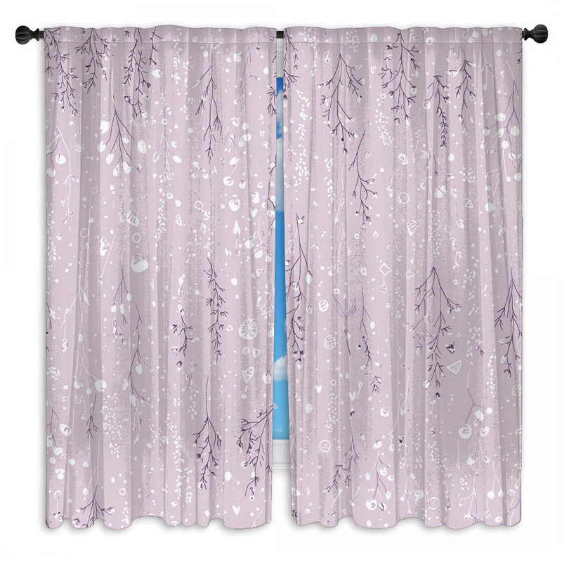 Motif de rideaux de fenêtre à motif floral transparent et obscurcissant - 2 panneaux, 56 po x 76 po - 2 panneaux