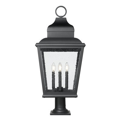 Luminaire d'extérieur monté sur pilier 4 lumières noir sable 35 po Sloan