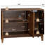 Buffet 44,3 po de style Mid-Century moderne avec rangement, buffet de style campagnard avec patchwork à rayures verticales et tablettes réglables, meuble télé pour le salon, la cuisine, l'entrée de la salle à manger, noyer-294357660