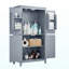 Armoire de rangement élégante pour salle de bain, unité de rangement pour salle de bain, armoire autoportante avec 4 portes, tablettes réglables, tablettes adaptables, gris-997852462