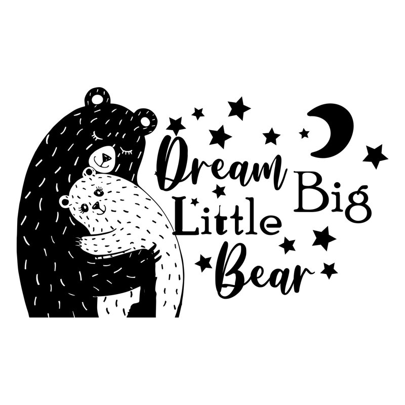 Adhésif décoratif Dream Big Little One Bear, H 28 po x l 42 po, Bleu marine