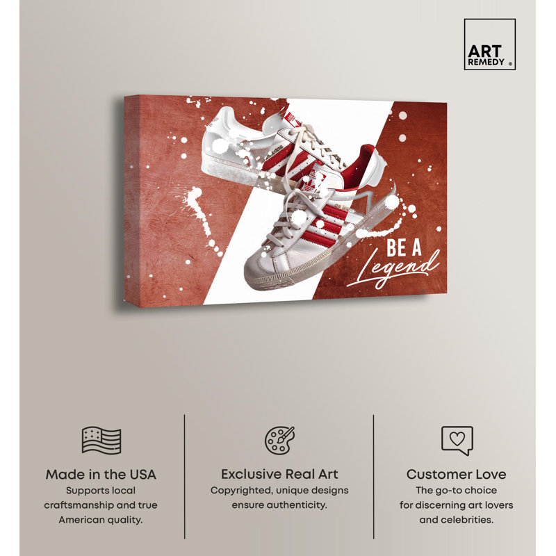 Be A Legend Red Sneaker Pair Canvas Art, 15" x 10"