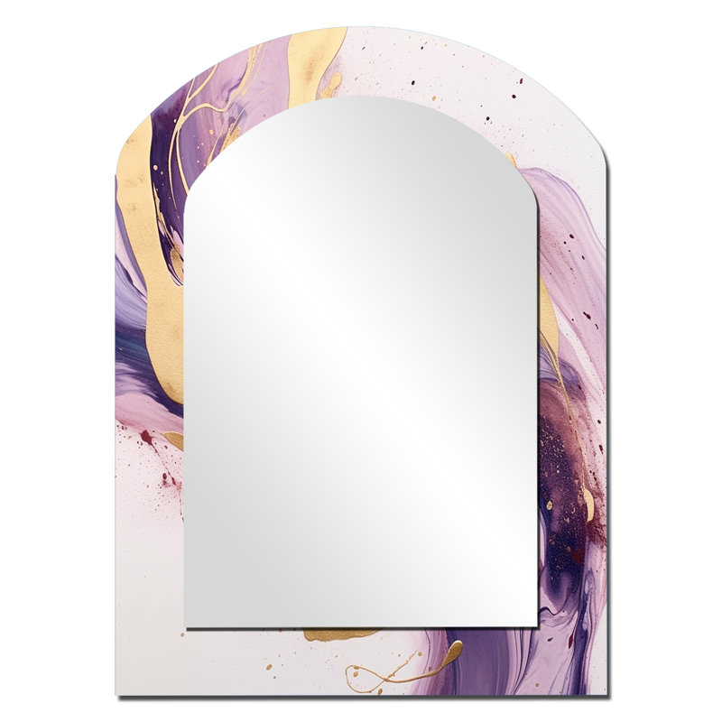 Lehoux - Miroir abstrait en métal, 34 po x 25 po