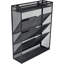 Black Mesh Desk File Organizer (4"D x 12.65"W x 16"H) – 5-Tier Wall-Mount/Vertical Holder with Bottom Tray & Accessories Storage