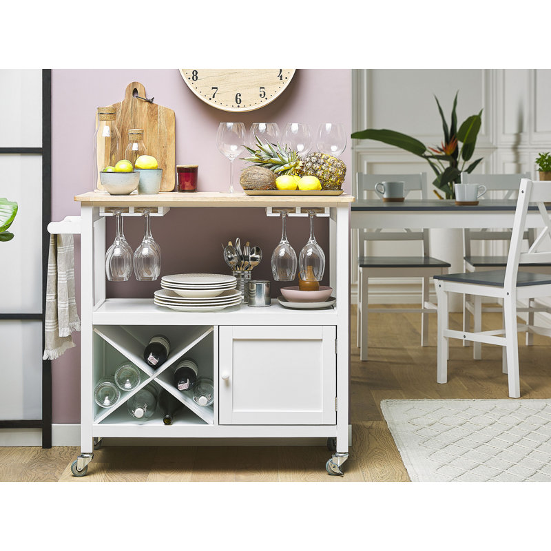 Maroney Wood Kitchen Cart, White