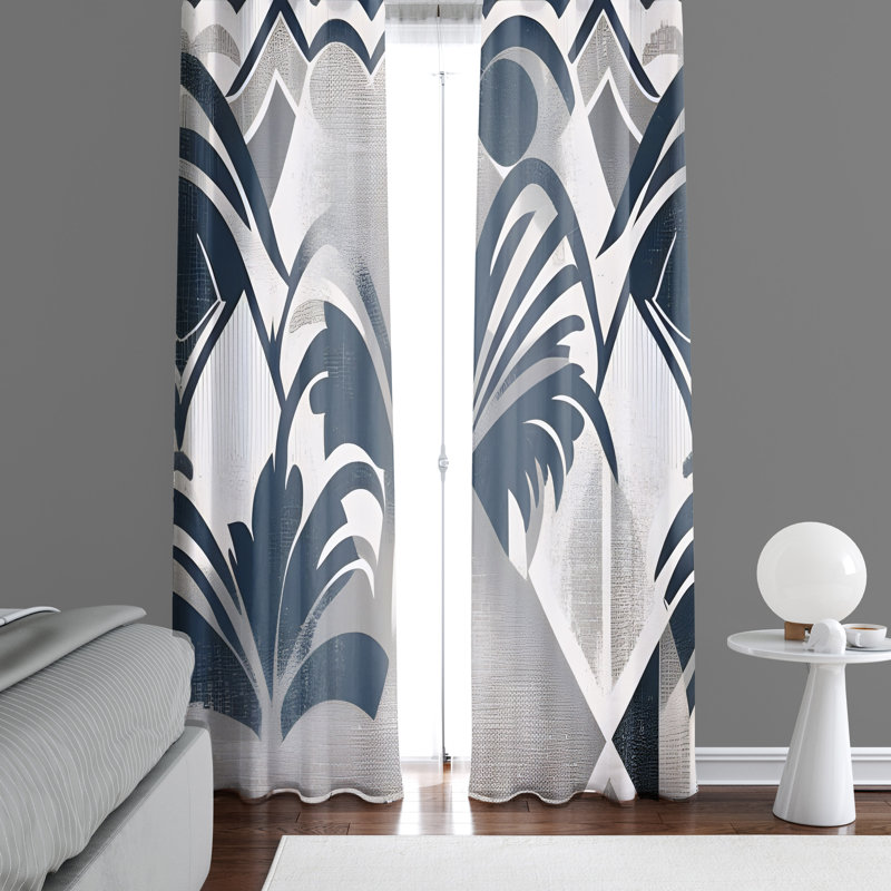 Bavar Semi Sheer Curtain Pair, 20" W x 52" L