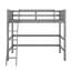 Lit mezzanine simple en bois massif avec échelle-193428065