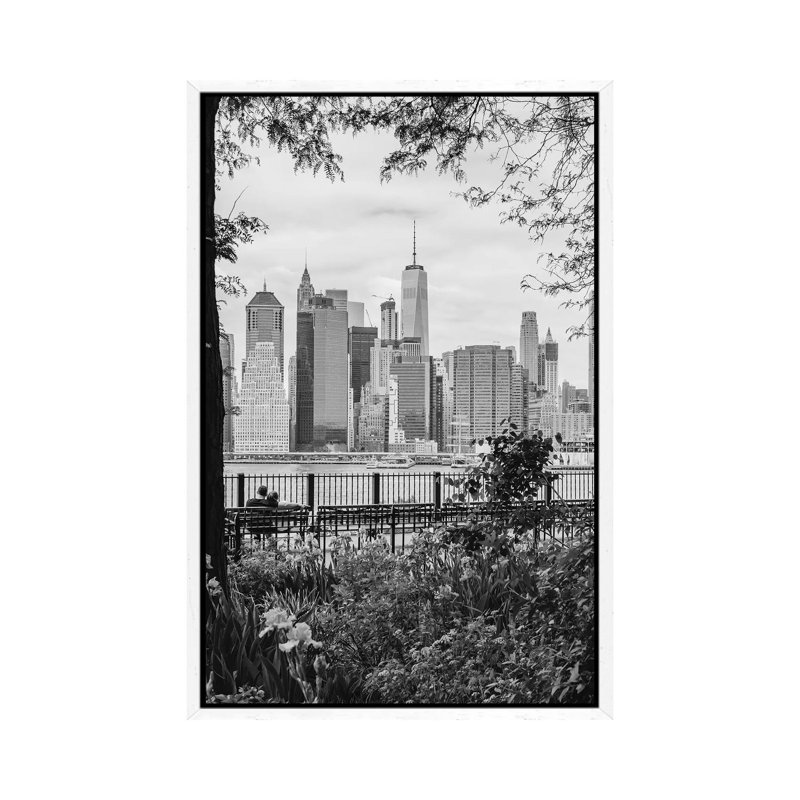 New York Lovers II by Bethany Young - Print on Canvas, 101.6cm H x 66.04cm W x 3.81cm D, White Framed