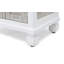 Table de chevet 1 tiroir et 2 portes avec barre d'alimentation USB-A - finition gris pâle et blanc