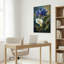 Tableau mural sur toile tendue à motif floral de lotus bleu et de lys calla blanc-1773799985