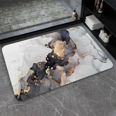 Grey Gold Marble Non-Slip Eco-Friendly Easy To Clean 20×32Inch (50 * 80Cm)
