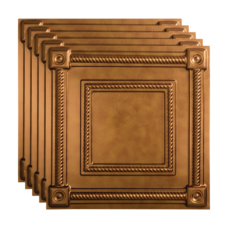Panneau de plafond décoratif en vinyle 2 pi x 2 pi FASÄDE Coffer, Bronze antique