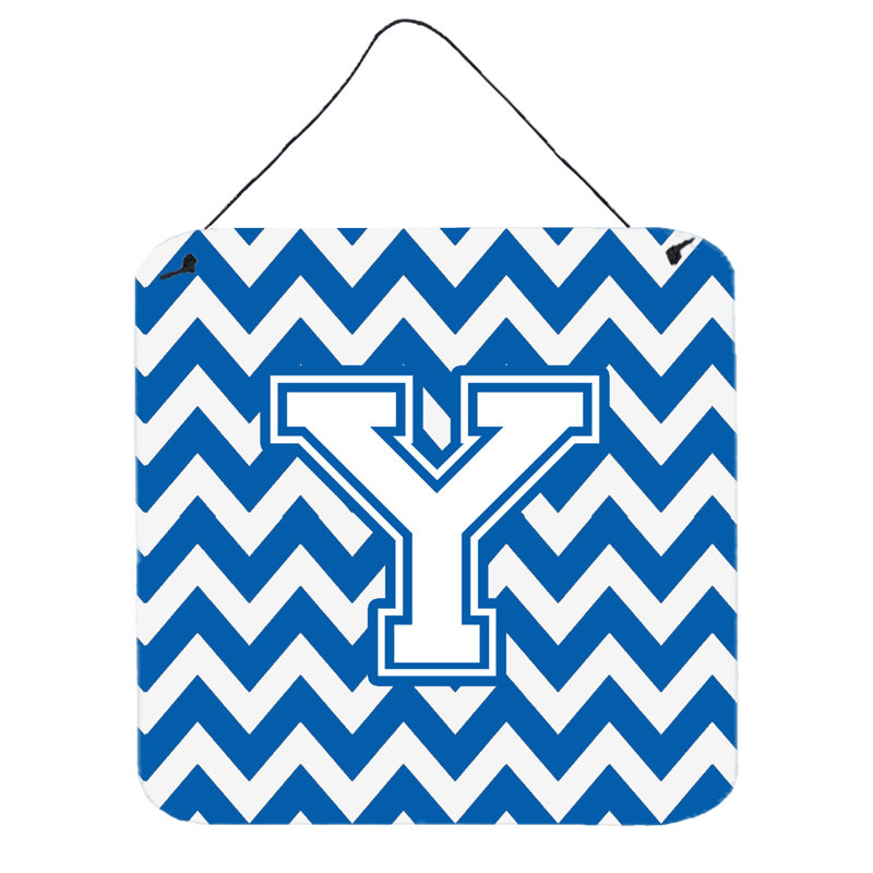 Décoration murale chevron, Blanc / Bleu, Y