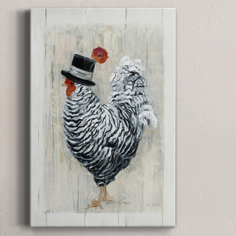 «Sunday Best Rooster», toile tendue avec châssis de qualité supérieure - prête à être accrochée, H 36 po x l 24 po x P 1 po