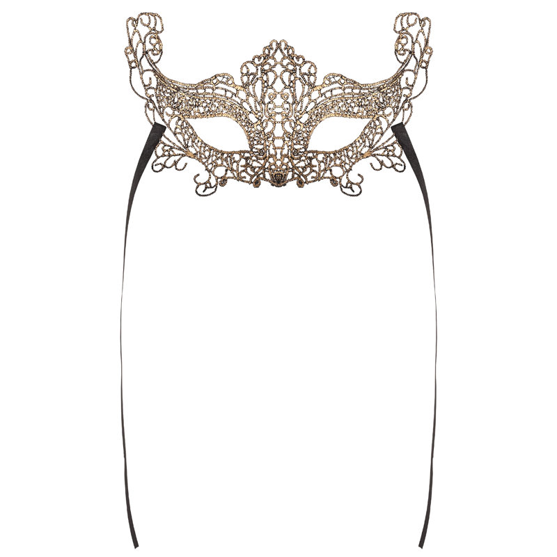 Masque de dentelle - doré - paquet de 12