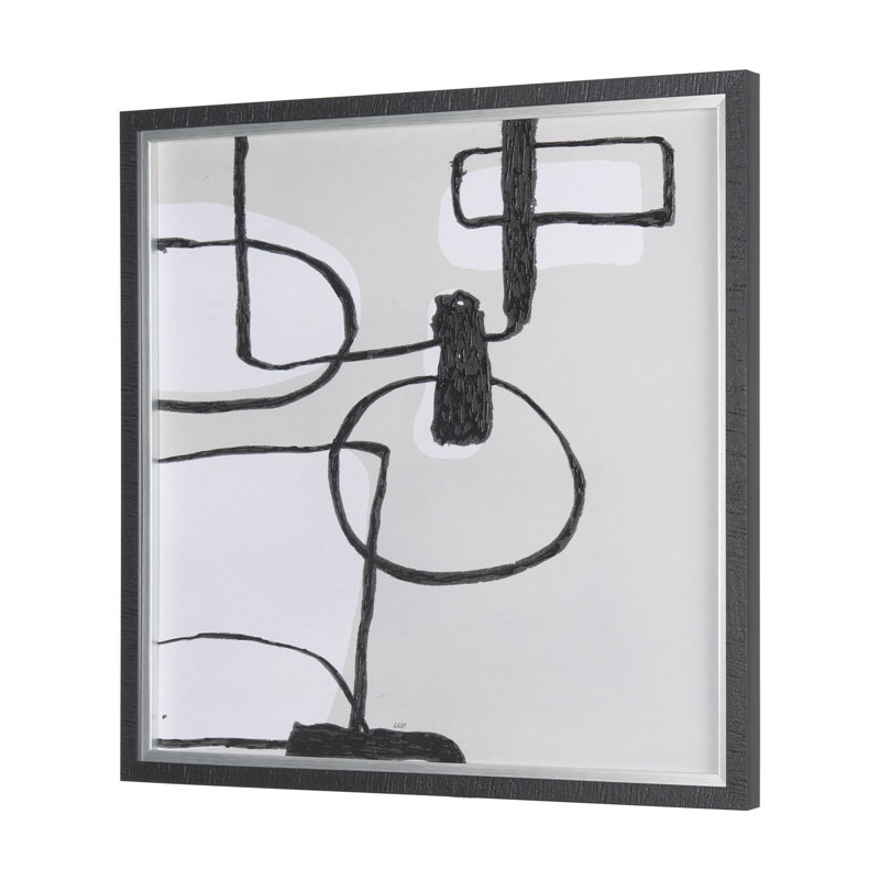 «Neutral Shapes II», reproduction d'art encadrée texturée matte sous verre, 31.5L x 1.6W x 31.5H, Neutral Shapes II, 1