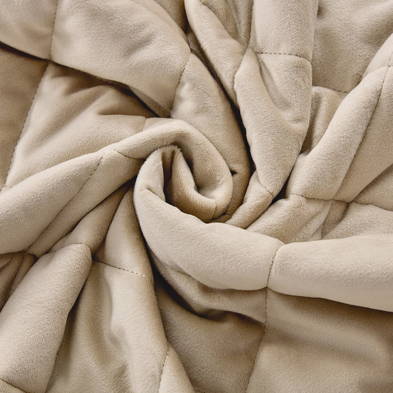 Ensemble de courtepointe en velours taupe Pointehaven, Taupe, Courtepointe double et 2 taies décoratives standa
