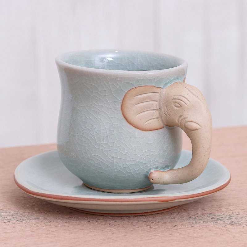 Ceramic Teacup and Saucer