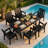 Set of 2 Outdoor Patio Chairs - Weatherproof HDPE Garden Chairs with 650 lbs Capacity, Heavy Duty Waterproof Dining Chairs for Poolside, Deck & Backyard, Black-1709031262