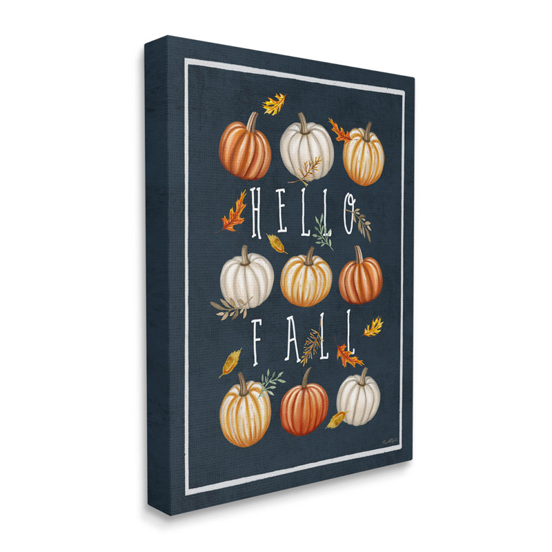 «Hello Fall Mixed Pumpkins», art mural par Elizabeth Tyndall, H 20 po x l 16 po x P 1,5 po