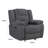 Reno Power Glider Recliner Chair With Heat And Massage, Dark Gray Polyester