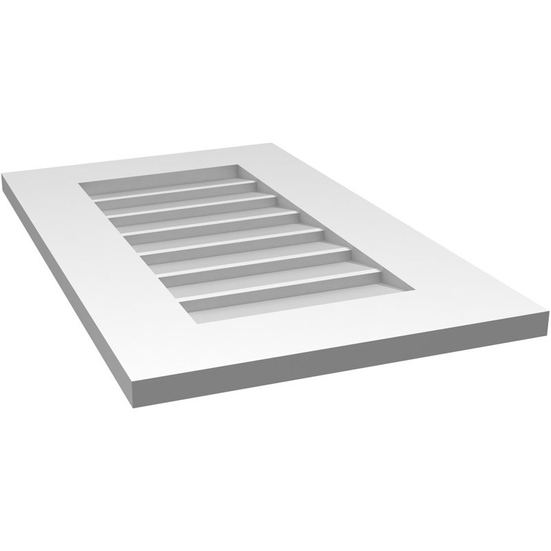 Vent à pignon rectangulaire en uréthane non-fonctionnel, H 26 po x l 16 po x P 1 po