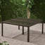Table de salle à manger 60,45 "carrée en aluminium, noir brillant, accents tissés, rouille, table de patio 8 places avec détails, 62" carré, rouille