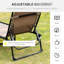 Chaise longue de jardin inclinable, lit de camp pliable portatif. Coussin ajustable et amovible, brun pour la terrasse, chaise longue pour lit de plage. Réglable, coussin amovible