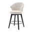 Ensemble de 2 tabourets de bar pivotants à hauteur de comptoir, chaises rembourrées en chenille avec large dossier pour bar, îlot de cuisine, salle à manger, blanc-299217687