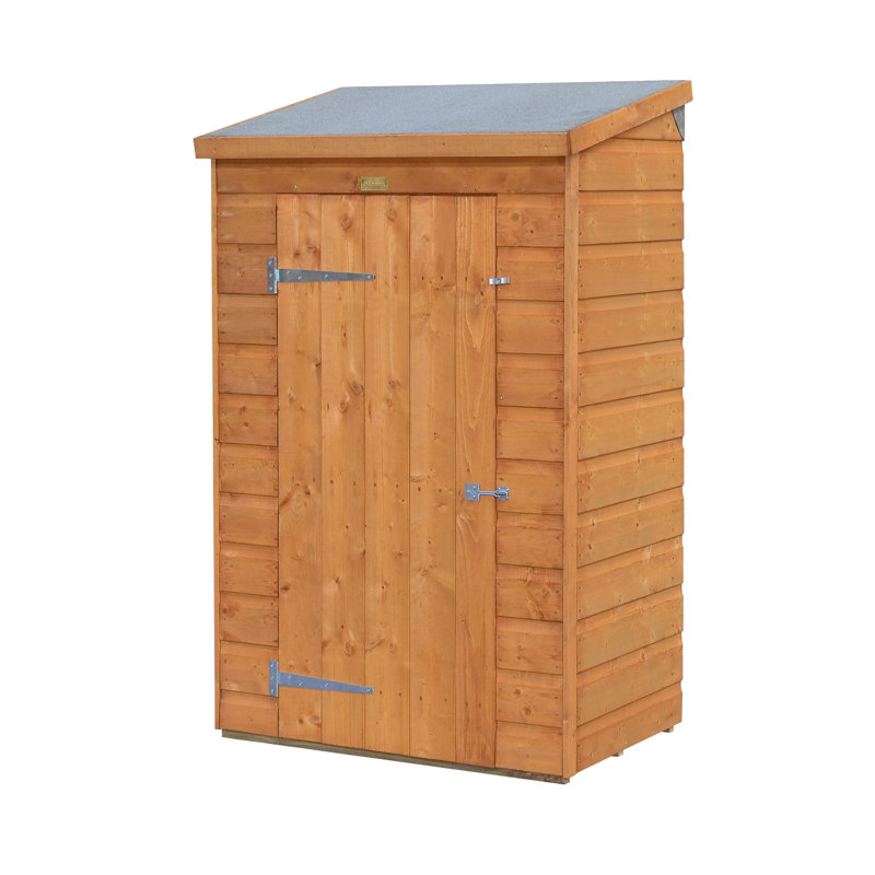 Honey Brown Wood Mini Storage Shed with Shelving